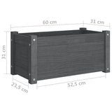 Garden Planter Grey 60x31x31 cm Solid Pinewood - Low Angle