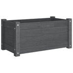 Garden Planters 2 pcs Grey 60x31x31 cm Solid Pinewood