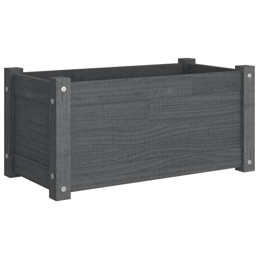 Garden Planters 2 pcs Grey 60x31x31 cm Solid Pinewood