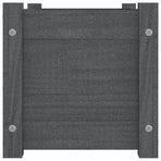 Garden Planters 2 pcs Grey 60x31x31 cm Solid Pinewood