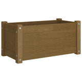 Garden Planter Honey Brown 60x31x31 cm Solid Pinewood - Front View