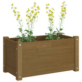 Garden Planters 2 pcs Honey Brown 60x31x31 cm Solid Pinewood - Low Angle