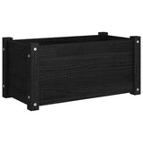 Garden Planter Black 60x31x31 cm Solid Pinewood - Front View