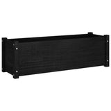 Garden Planter Black 100x31x31 cm Solid Pinewood - Front View
