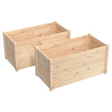 Garden Planters 2 pcs 100x50x50 cm Solid Pinewood - Front View