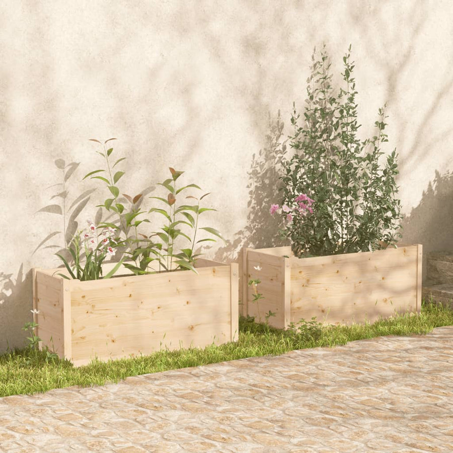 Garden Planters 2 pcs 100x50x50 cm Solid Pinewood