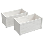 Garden Planters 2 pcs White 100x50x50 cm Solid Pinewood