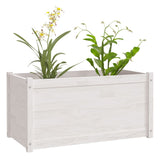 Garden Planters 2 pcs White 100x50x50 cm Solid Pinewood - Top-Down View