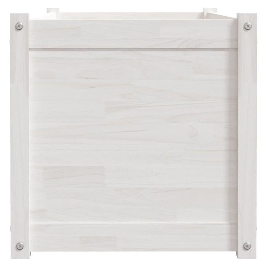Garden Planters 2 pcs White 100x50x50 cm Solid Pinewood