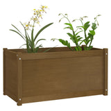 Garden Planters 2 pcs Honey Brown 100x50x50cm Solid Pinewood - Top-Down View
