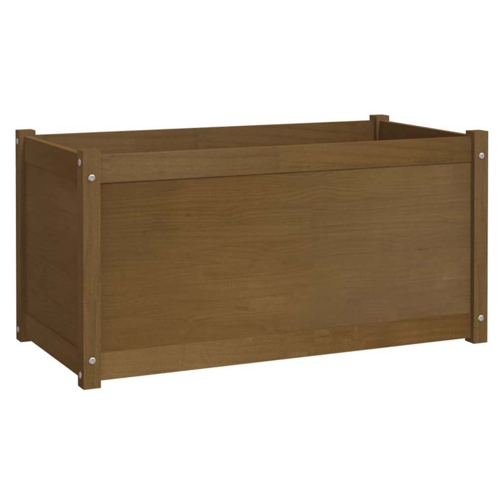Garden Planters 2 pcs Honey Brown 100x50x50cm Solid Pinewood