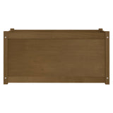 Garden Planters 2 pcs Honey Brown 100x50x50cm Solid Pinewood - Rear View
