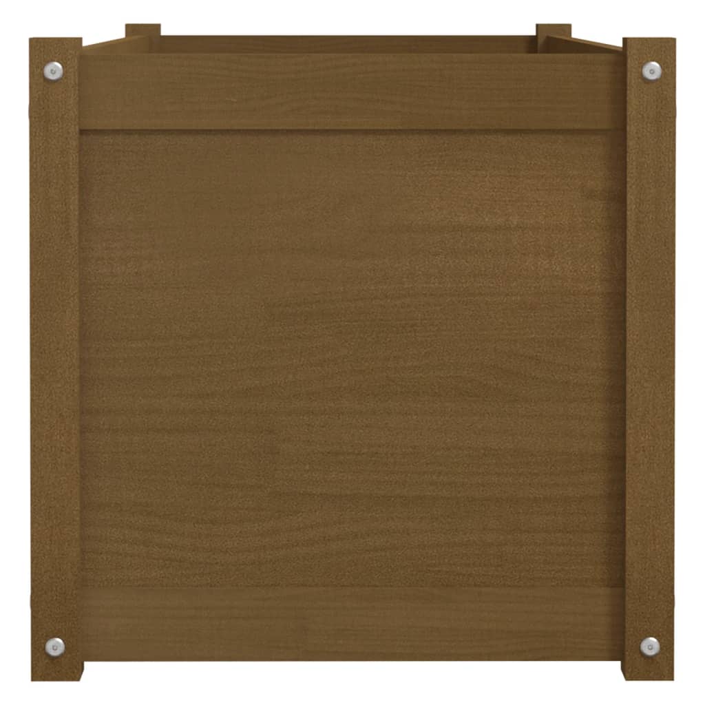 Garden Planters 2 pcs Honey Brown 100x50x50cm Solid Pinewood