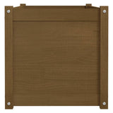 Garden Planters 2 pcs Honey Brown 100x50x50cm Solid Pinewood - Close-Up Angle