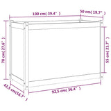 Garden Planter 100x50x70 cm Solid Pinewood - Low Angle