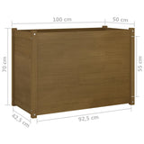 Garden Planter Honey Brown 100x50x70 cm Solid Pinewood