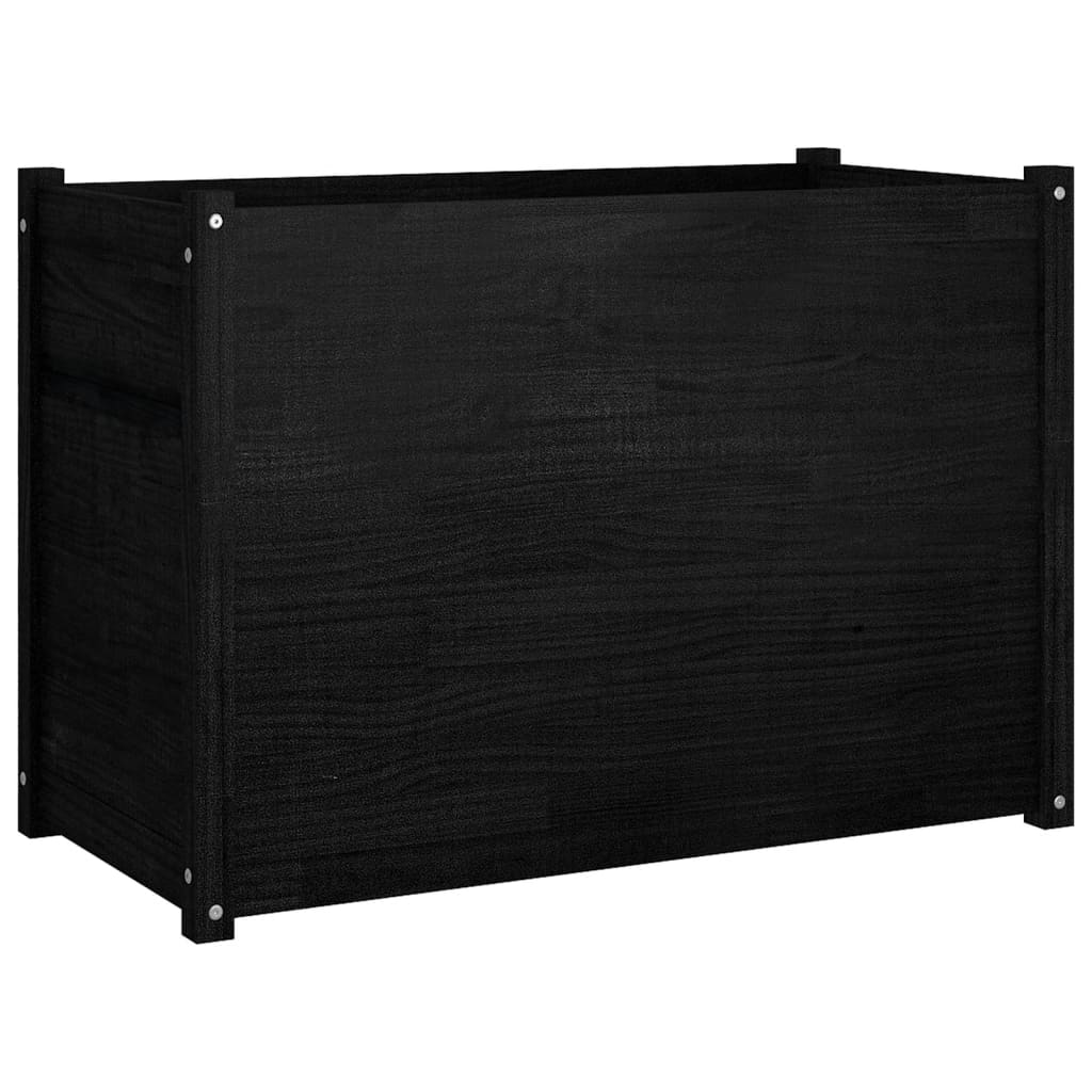 Garden Planter Black 100x50x70 cm Solid Pinewood