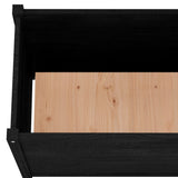 Garden Planter Black 100x50x70 cm Solid Pinewood - 45-Degree Angle