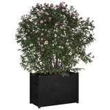 Garden Planter Black 100x50x70 cm Solid Pinewood - Rear View