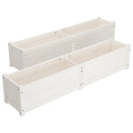 Garden Raised Beds 2 pcs White 150x31x31 cm Solid Pinewood