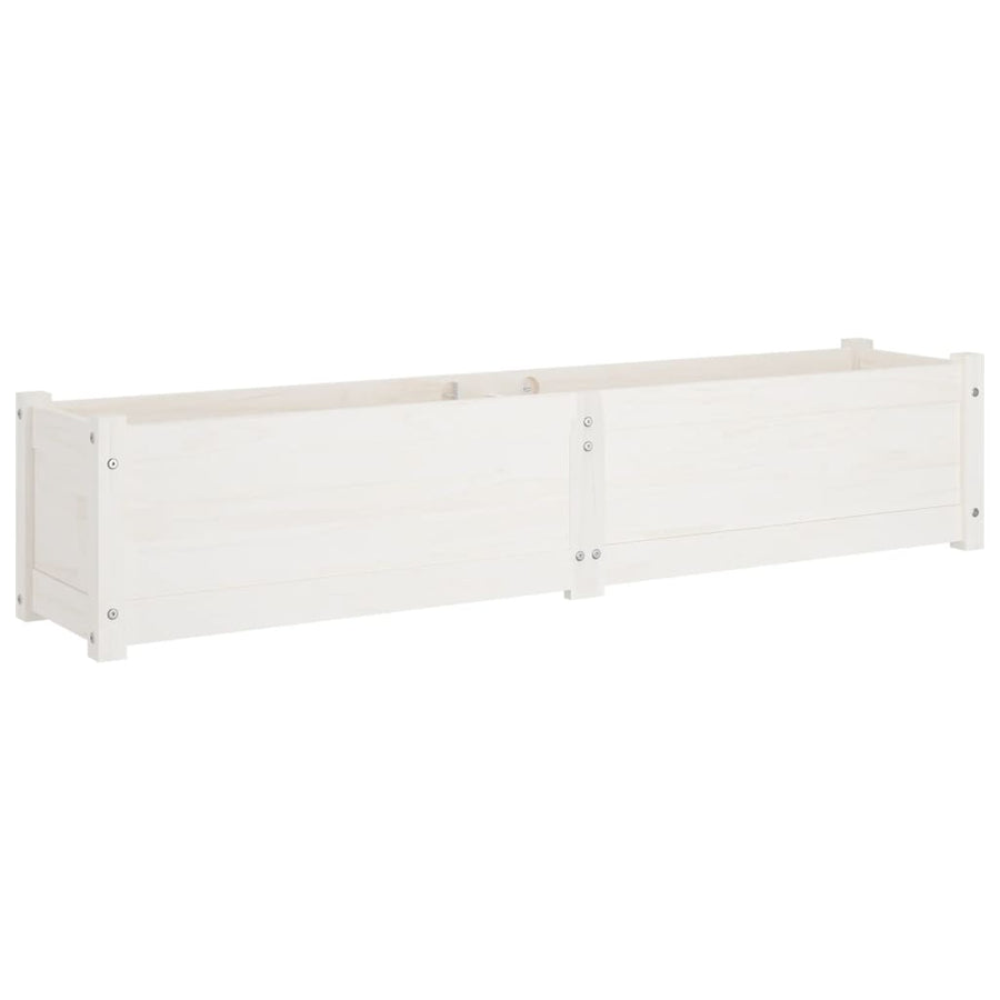 Garden Raised Beds 2 pcs White 150x31x31 cm Solid Pinewood