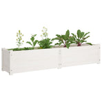 Garden Raised Beds 2 pcs White 150x31x31 cm Solid Pinewood
