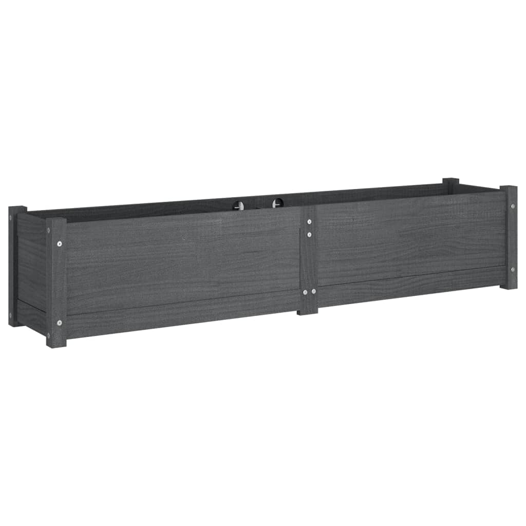 Garden Raised Bed Grey 150x31x31 cm Solid Pinewood