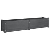 Garden Raised Bed Grey 150x31x31 cm Solid Pinewood - Front View