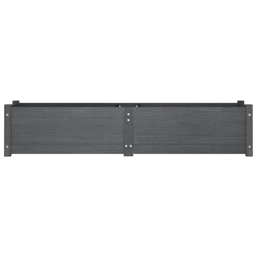 Garden Raised Bed Grey 150x31x31 cm Solid Pinewood