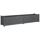 Garden Raised Beds 2 pcs Grey 150x31x31 cm Solid Pinewood - Side View