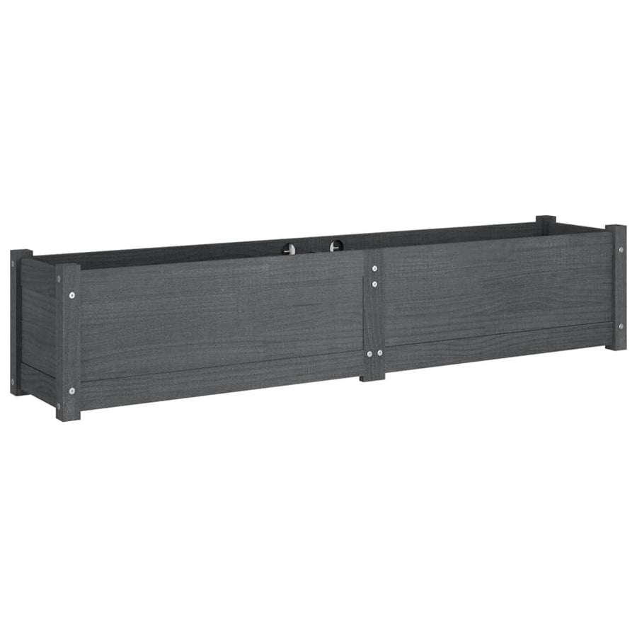 Garden Raised Beds 2 pcs Grey 150x31x31 cm Solid Pinewood