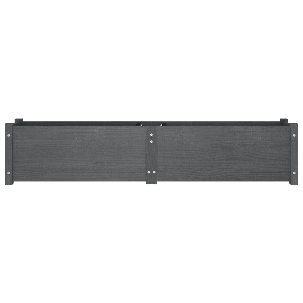 Garden Raised Beds 2 pcs Grey 150x31x31 cm Solid Pinewood