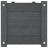 Garden Raised Beds 2 pcs Grey 150x31x31 cm Solid Pinewood