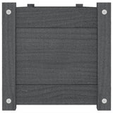 Garden Raised Beds 2 pcs Grey 150x31x31 cm Solid Pinewood - Rear View