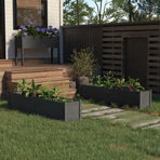 Garden Raised Beds 2 pcs Grey 150x31x31 cm Solid Pinewood