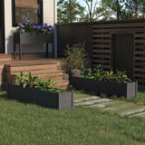 Garden Raised Beds 2 pcs Grey 150x31x31 cm Solid Pinewood