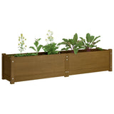 Garden Raised Bed Honey Brown 150x31x31 cm Solid Pinewood - Side View