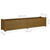 Garden Raised Bed Honey Brown 150x31x31 cm Solid Pinewood