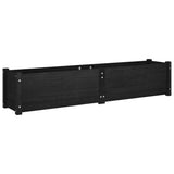 Garden Raised Beds 2 pcs Black 150x31x31 cm Solid Pinewood