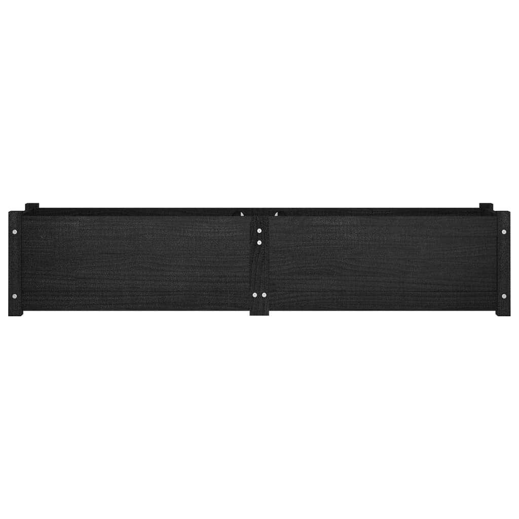 Garden Raised Beds 2 pcs Black 150x31x31 cm Solid Pinewood