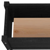 Garden Raised Beds 2 pcs Black 150x31x31 cm Solid Pinewood - Close-Up Angle