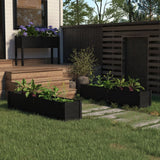Garden Raised Beds 2 pcs Black 150x31x31 cm Solid Pinewood