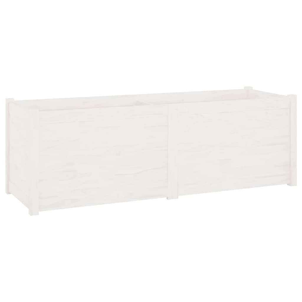 Garden Planter White 150x50x50 cm Solid Pinewood