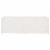 Garden Planter White 150x50x50 cm Solid Pinewood - Side View