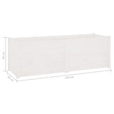 Garden Planter White 150x50x50 cm Solid Pinewood - Low Angle