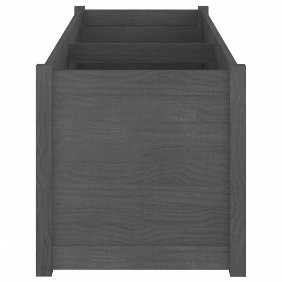 Garden Planter Grey 150x50x50 cm Solid Pinewood