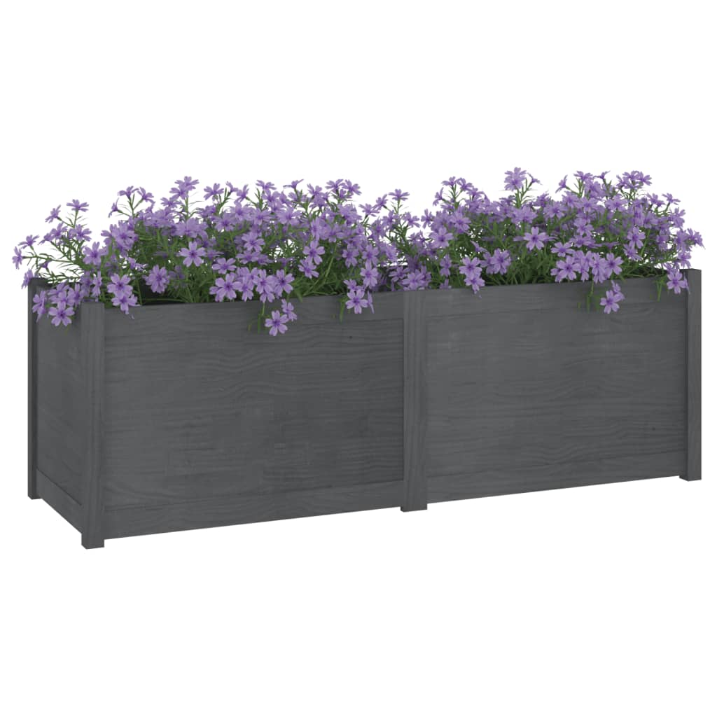 Garden Planter Grey 150x50x50 cm Solid Pinewood