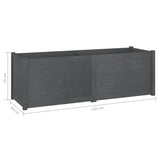 Garden Planter Grey 150x50x50 cm Solid Pinewood - Low Angle