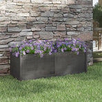 Garden Planter Grey 150x50x50 cm Solid Pinewood