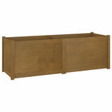 Garden Planter Honey Brown 150x50x50 cm Solid Pinewood - Front View
